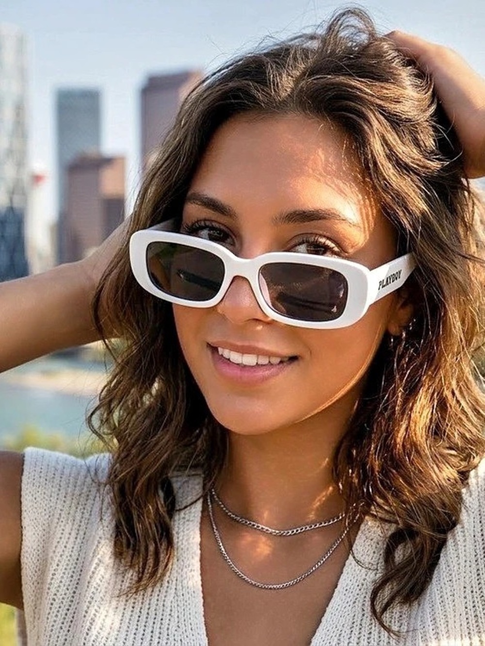 Playboy White Frame Black Lens Sunglasses Like New